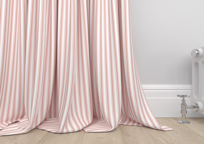 Lace Stripes, Coral - Made to Measure Curtains - Image 6